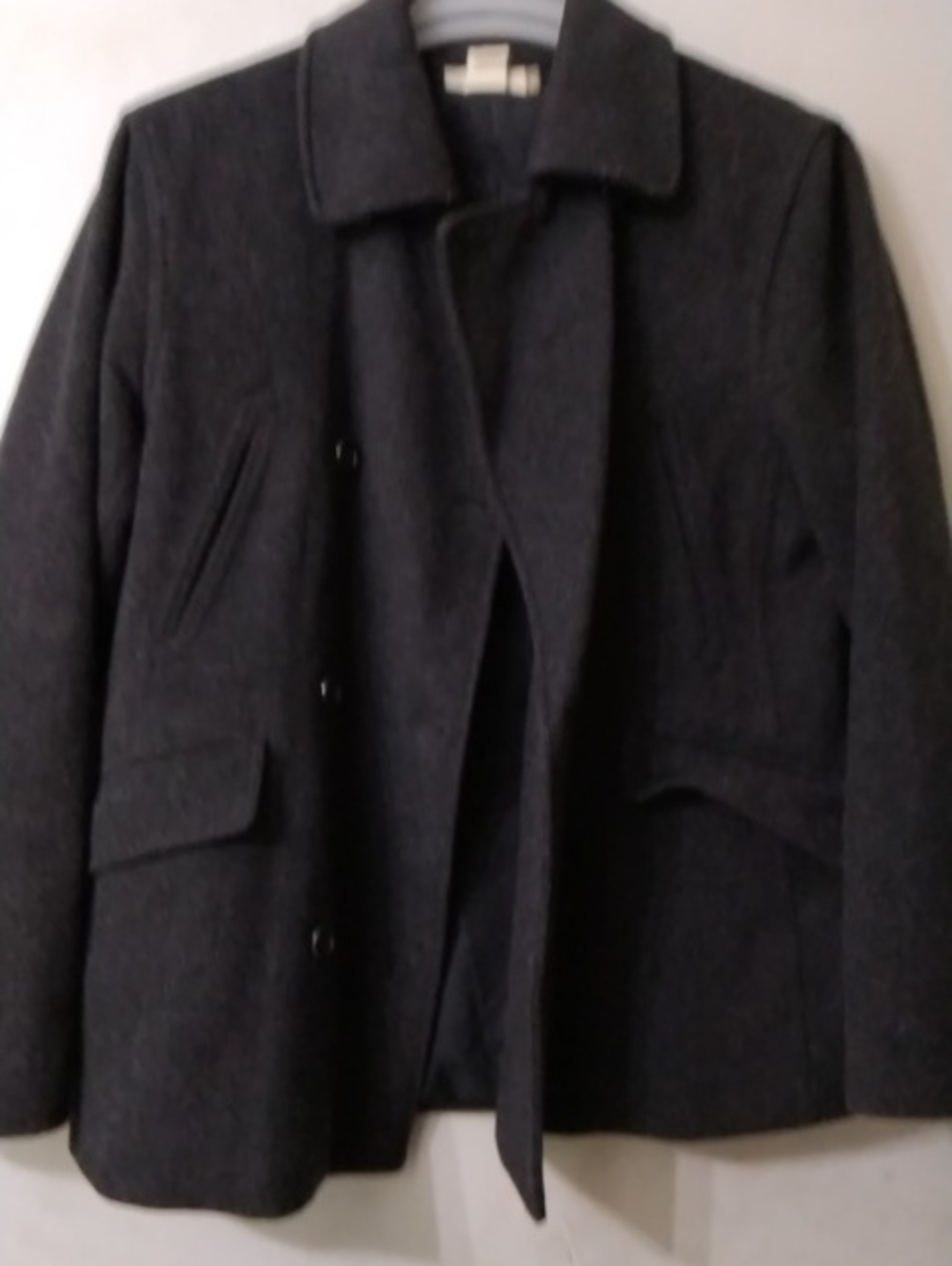 Men's J. Crew Dark Gray Wool Blend Coat - Classic Collared Jacket Sz Small